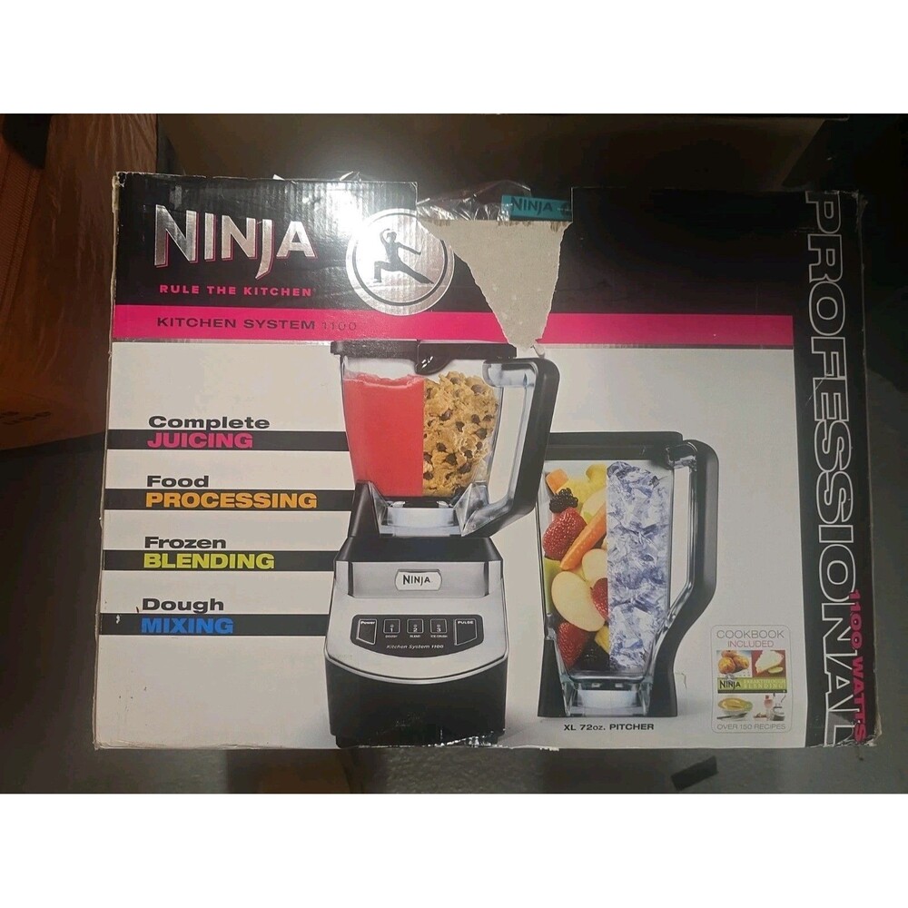 Ninja Pro System 1100 Blender 72oz Pitcher 40oz Food Processor Lids/Blades NJ602